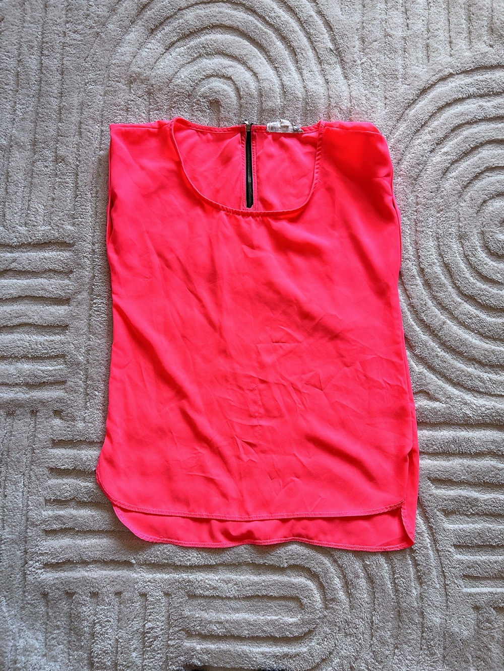 Neon Top with Back Zipper & Cap Sleeve Size S